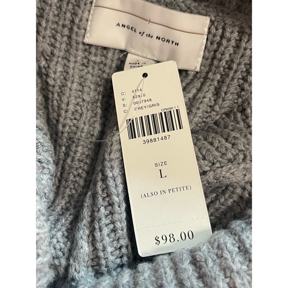 Anthropologie Angel of the North Grey Turtleneck Vest Sweater NWT Size Large - Picture 7 of 15